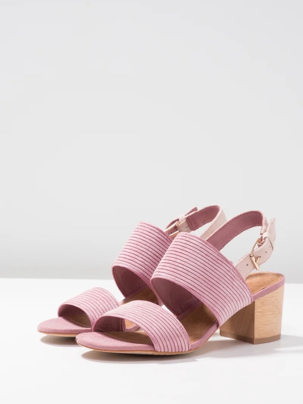 Toms Light Mauve/Pink Ribbed Block Heel Sandals - NWT